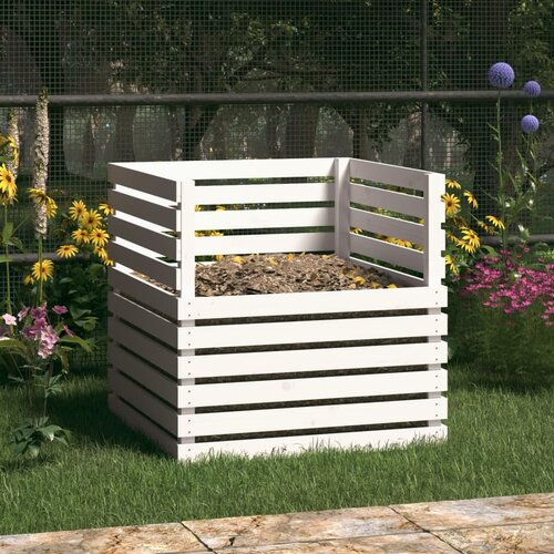 vidaXL Kompostnik bel 80x80x78 cm trdna borovina Cene