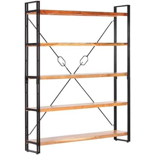 VidaXL knjižna omara 5-nadstropna 140x30x180 cm trden akacijev les Slike