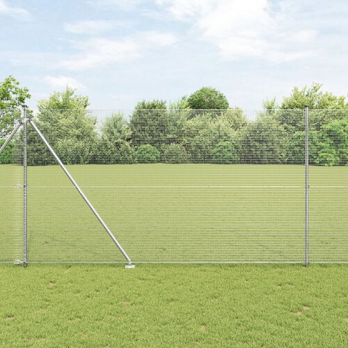 VidaXL zavarena žičana ograda s 13 klinova 1.5x50 m Pocinčani čelik Slike