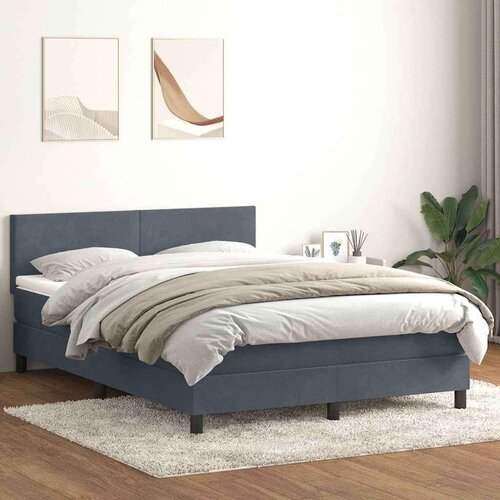 vidaXL Krevet s oprugama i madracem tamnosivi 160x210 cm bar&scaron;unasti Cijene