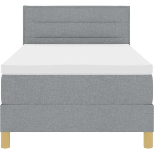  LED Box Spring Krevet Svijetlo siva 80 x 200 cm tkanina Slike