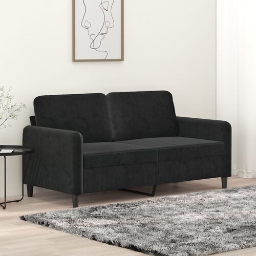 vidaXL Kavč dvosed črn 140 cm žamet Cene