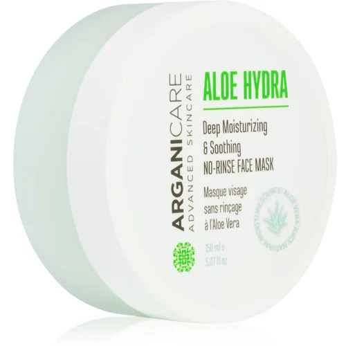 Arganicare Aloe Hydra No-Rinse Face Mask globinsko vlažilna maska s pomirjajočim učinkom 150 ml