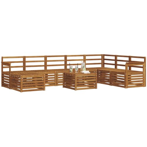  Set vanjskih sofa 9 kom. Prirodna Slike