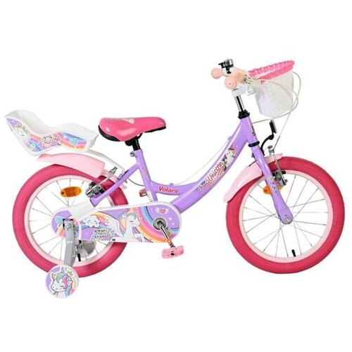 Volare dječji bicikl Unicorn 16&amp;Prime; ljubičaste boje, s dvije ručne kočnice Slike