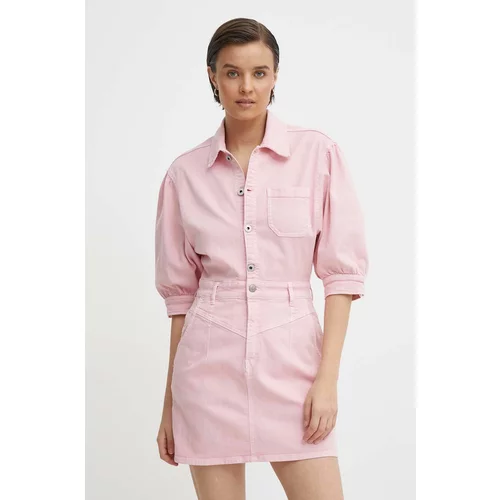 PepeJeans Obleka GRACIE roza barva, PL953518