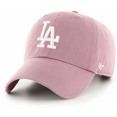 47 Brand Pamučna kapa sa šiltom MLB Los Angeles Dodgers boja: ružičasta, s aplikacijom, B-NLRGW12GWS-QC