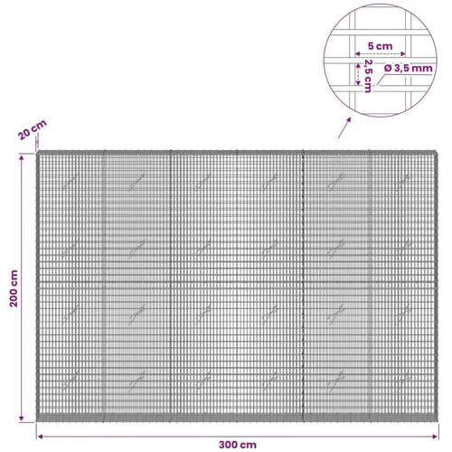  Gabion s žicom debljine 3 5 mm i mrežom 5x2 5 cm 300x20x200 cm - 20 cm 200 cm 300 cm Slike