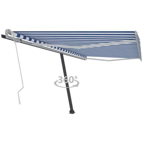  Samostojeća tenda na ručno uvlačenje 400 x 300 cm plavo-bijela Cijene