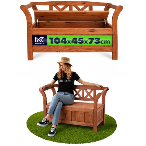 KADAX Lesena vrtna klop z naslonjalom 119 cm terasa z hrastovim zabojem, (5000362062) Slike