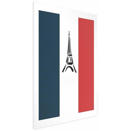  Plakat - Graphic Eiffel Tower Against the French Flag 60x90 Bez okvira s margom Cene