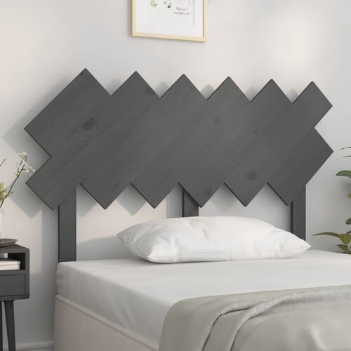 vidaXL Posteljno vzglavje sivo 122,5x3x80,5 cm trdna borovina Cene