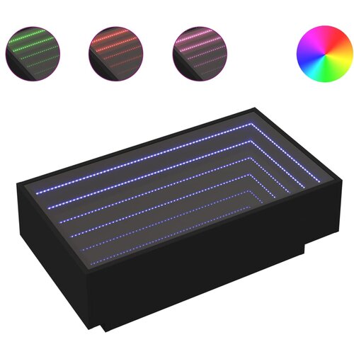 Maison Chic Klubska mizica - kavna mizica - Nizka mizica LED črna 90x50x30 cm inženirski les, (21753834) Slike