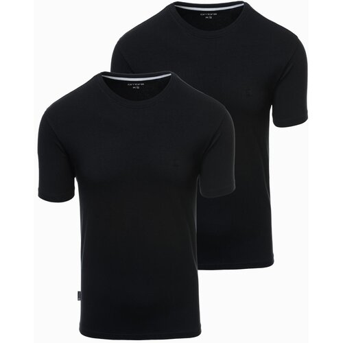 Ombre BASIC men&amp;#039;s cotton t-shirt set with round neckline - black/white/ navy Slike