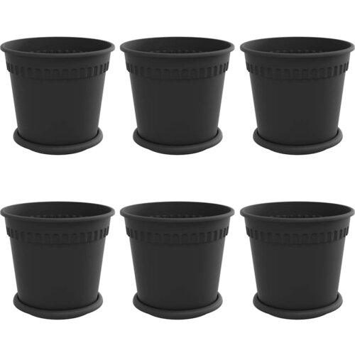 vidaXL Saksije za biljke 6 pcs Crna &Oslash; 19 x 16 cm Plastika - Crna &Oslash; 19 x 16 5 cm 6 Cijene