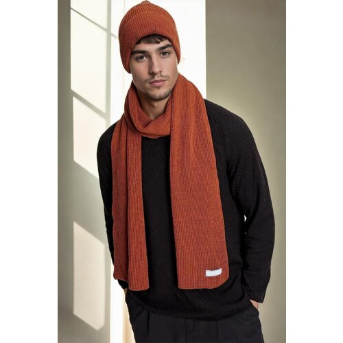 Dewberry 35261 Mens Scarf Beaniette Set-CINNAMON Slike