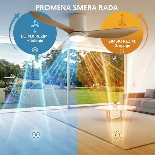 Prosto plafonski ventilator 132cm, 3 elise, led svetlo CFH5205L-3/40WH Slike