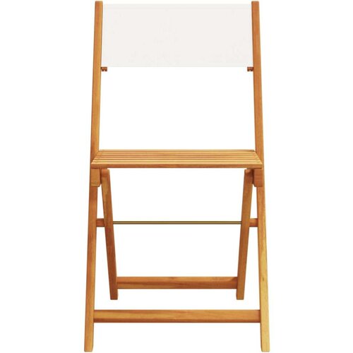 VidaXL 3-dijelni bistro set od tkanine i masivnog drva krem bijelim Slike