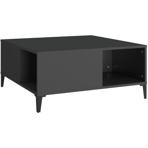 Maison Chic Klubska mizica - kavna mizica - Nizka mizica črna 80x80x36,5 cm inženirski les, (21754099) Cene