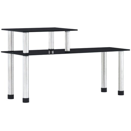 VidaXL Kuhinjska polica crna 45x16x26 cm kaljeno steklo Slike