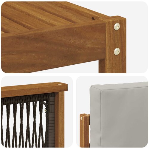  Set vanjskih sofa 6 kom. Prirodna i svjetlosiva Smeđa 247 x 128,5 x 73 cm Slike