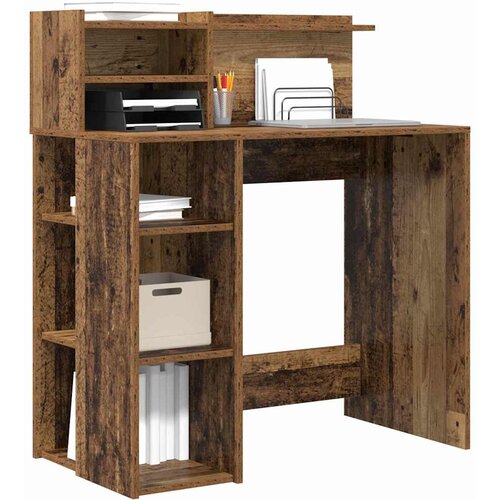 Stol s policom Staro drvo 90 x 48 x 101,5 cm Konstruirano drvo Slike