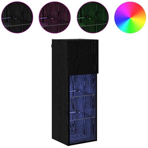  Zidni TV ormari Zidne 2 pcs Crni hrast 30,5 x 30 x 90 cm Slike