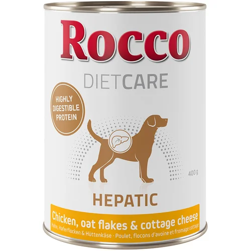 Rocco Diet Care 10 % popusta na ! 6 x 400 g mokra hrana / 1 kg suha hrana Mokra hrana: Hepatic piletina sa zobenim pahuljica i svježim sirom 400g