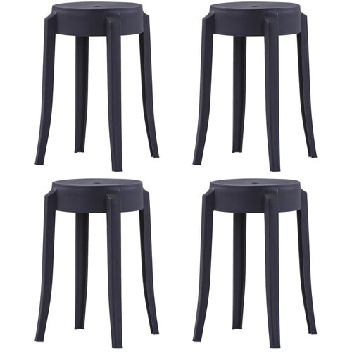  Složivi stolci 4 kom crni plastični Slike