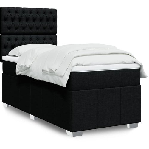 vidaXL Box spring postelja z vzmetnico črna 80x200 cm blago Cene