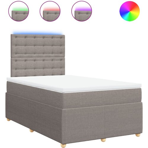 vidaXL Box spring postelja z vzmetnico taupe 120x190 cm blago, (21306787) Cene