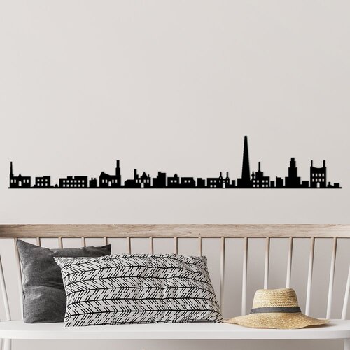 Wallity Zidna dekoracija Antwerp Skyline, 120x0.15x19 cm, 1.5 mm, Crna Cene