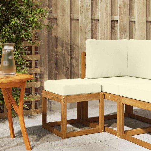  Vanjska stolica klupa s jastukom Prirodna 43 x 43 x 37 cm - Prirodna boja i krem 40 cm Otvoreno područje nogu Cijene