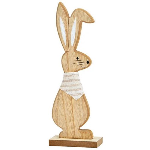 DEKOR DOM Uskr&amp;scaron;nja dekoracija Stand Bunny Wood 27cm, Natural, 10034946 Slike