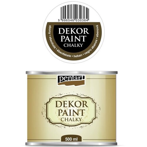 PENTACOLOR Dekorativna kredna barva Chalky Pentart 500 ml | Ebony Slike
