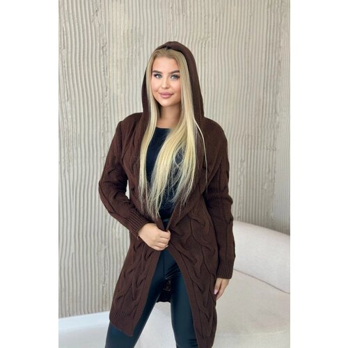 Kesi Brown cardigan with hood Slike
