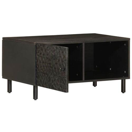 Maison Chic Klubska mizica - kavna mizica - Nizka mizica črna 80x50x40 cm trden mangov les, (21755483) Slike