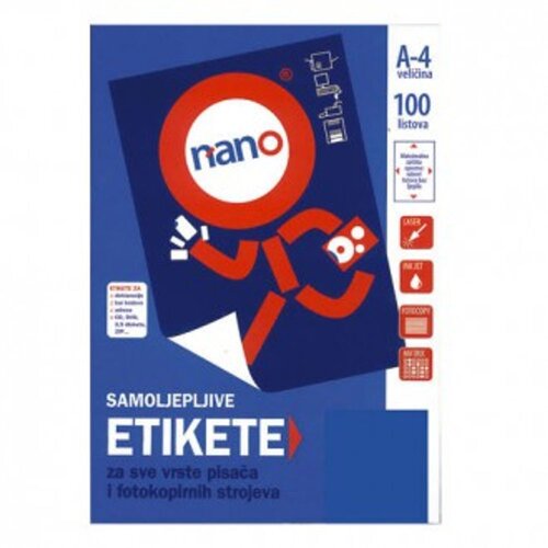 NANO Etikete za laserske i ink-jet pisače , N-207, 99,1x93,1 mm, 100/1 Slike