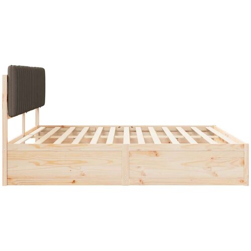  Krevetni okvir s tapiciranim uzglavljem Sivo-smeđa 200 x 200 cm Slike