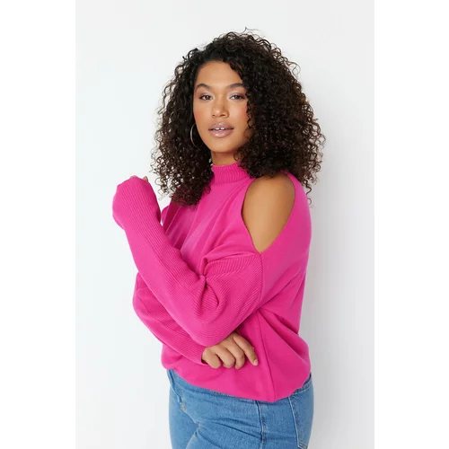 Trendyol Curve Pink Cut Out Detailed Knitwear Sweater
