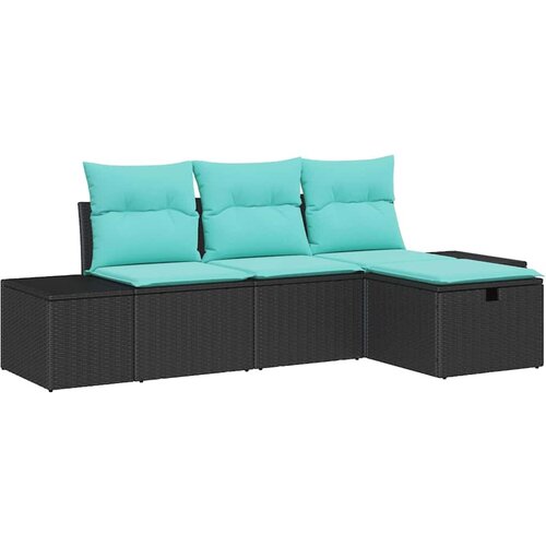 vidaXL Vrtna sedežna garnitura z blazino 4 pcs poli ratan, (5000145612) Cene