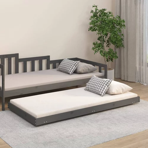 vidaXL Okvir za krevet sivi 90 x 190 cm od masivne borovine