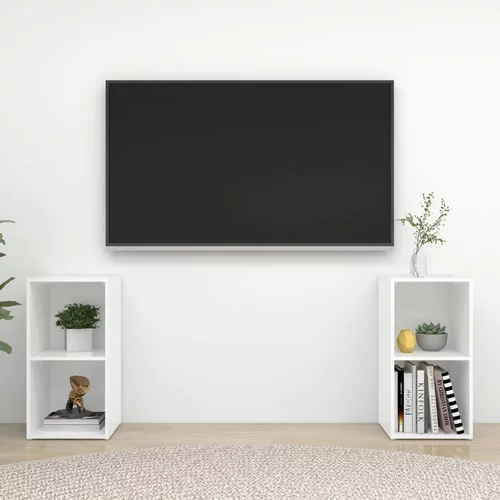 vidaXL TV omarice 2 kosa visok sijaj bele 72x35x36,5 cm iverna plošča, (20733716)