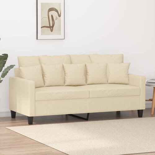 VidaXL Kavč dvosed krem 140 cm blago Slike
