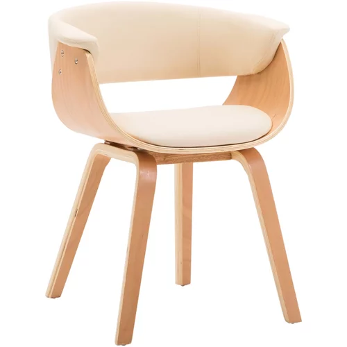  Blagovaonska stolica od savijenog drva i umjetne kože krem