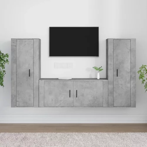  3-dijelni set TV ormarića siva betona konstruirano drvo