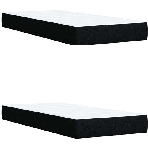 VidaXL Krevet s oprugama i madracem crni 200x200 cm od tkanine Slike