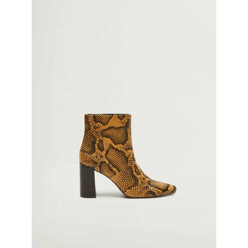 Mango Brown ankle boots with snake pattern Caleo Cene