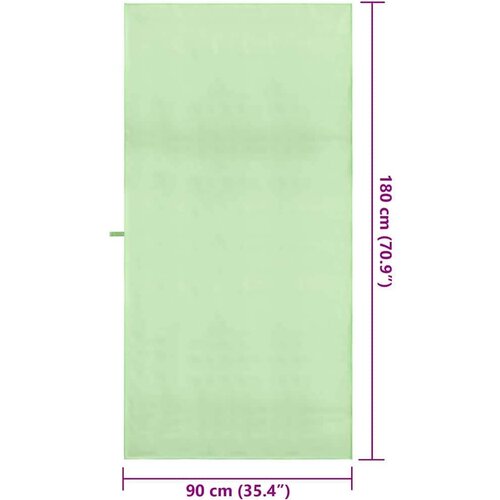 VidaXL Sportski Ručnici 2 pcs Zelena 180 x 90 cm Poliester i poliamid Slike