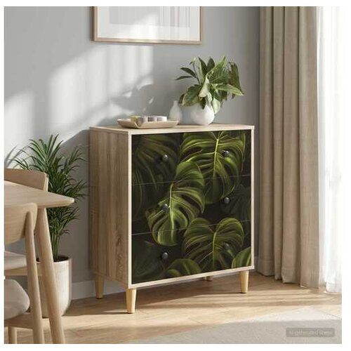 VidaXL Komoda ELBURG Print od palminih listova 66 x 36 5 x 75 cm - Print od palminih listova Slike
